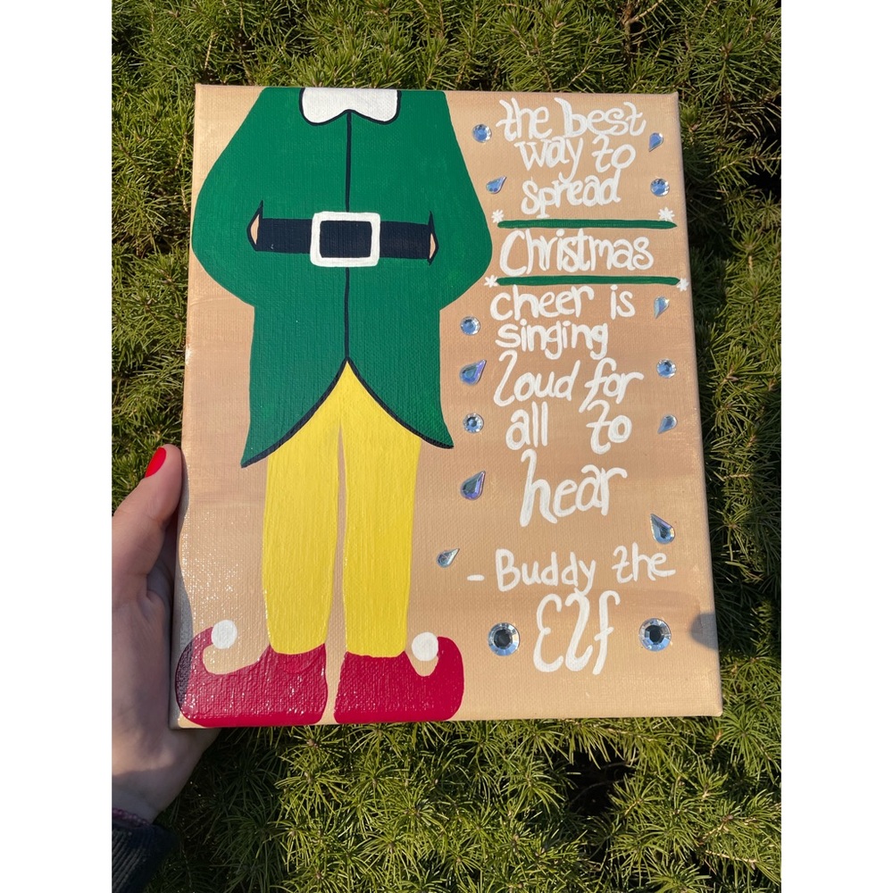 Buddy the Elf Hand Painted Canvas | Wall Art Decor | 8in x 10in